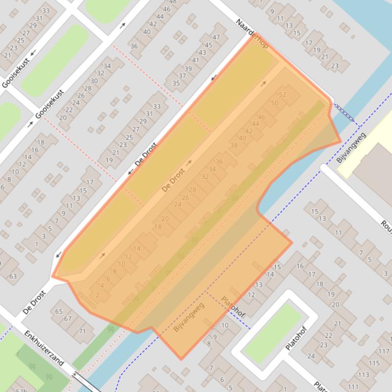 Kaart van postcodegebied 1274HZ.