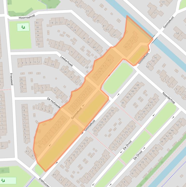 Kaart van postcodegebied 1274JC.