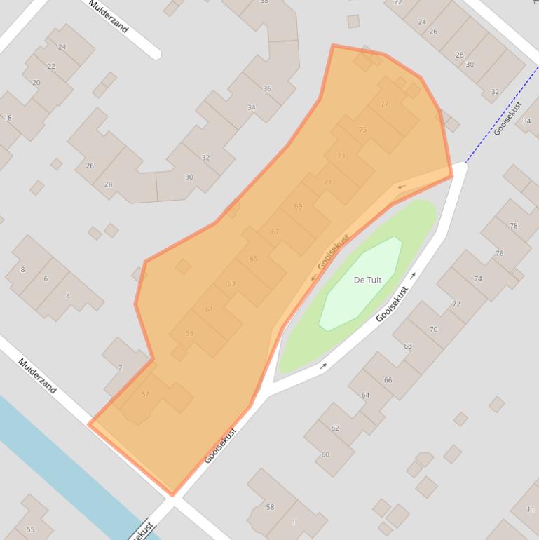 Kaart van postcodegebied 1274JD.