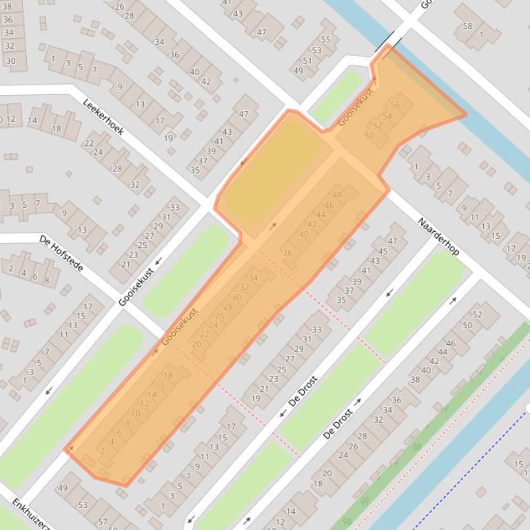 Kaart van postcodegebied 1274JG.