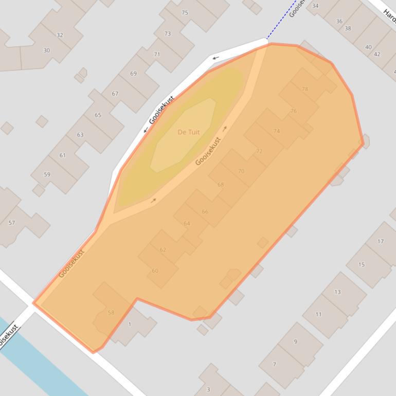 Kaart van postcodegebied 1274JH.