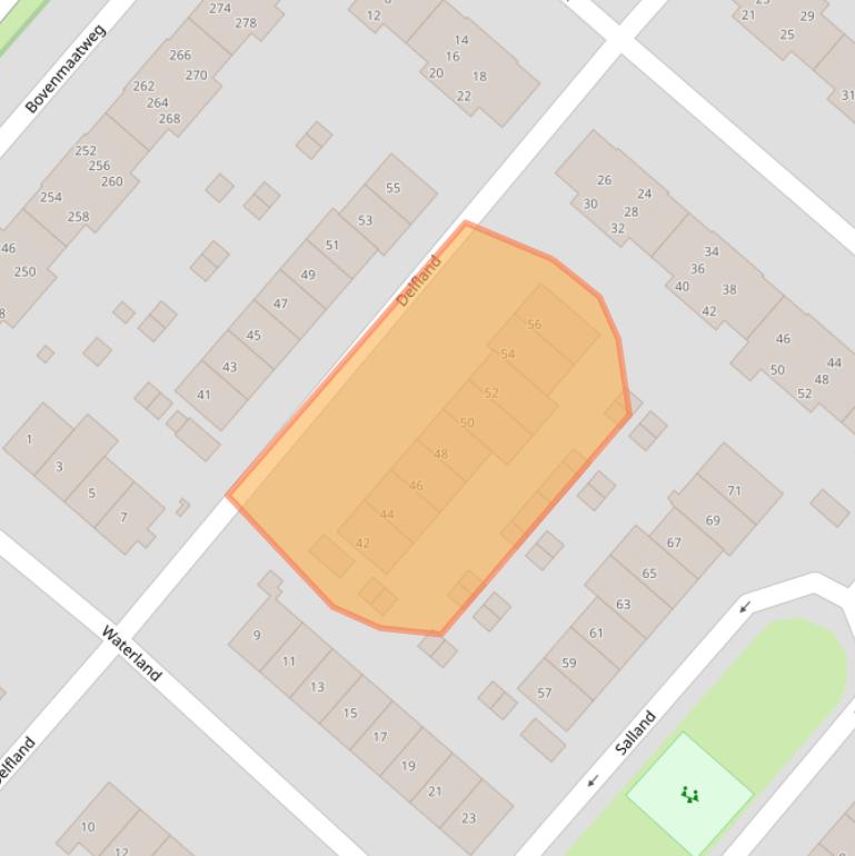 Kaart van postcodegebied 1274JZ.