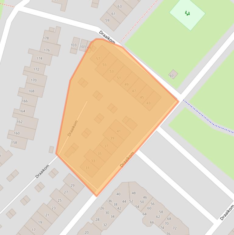 Kaart van postcodegebied 1274NL.