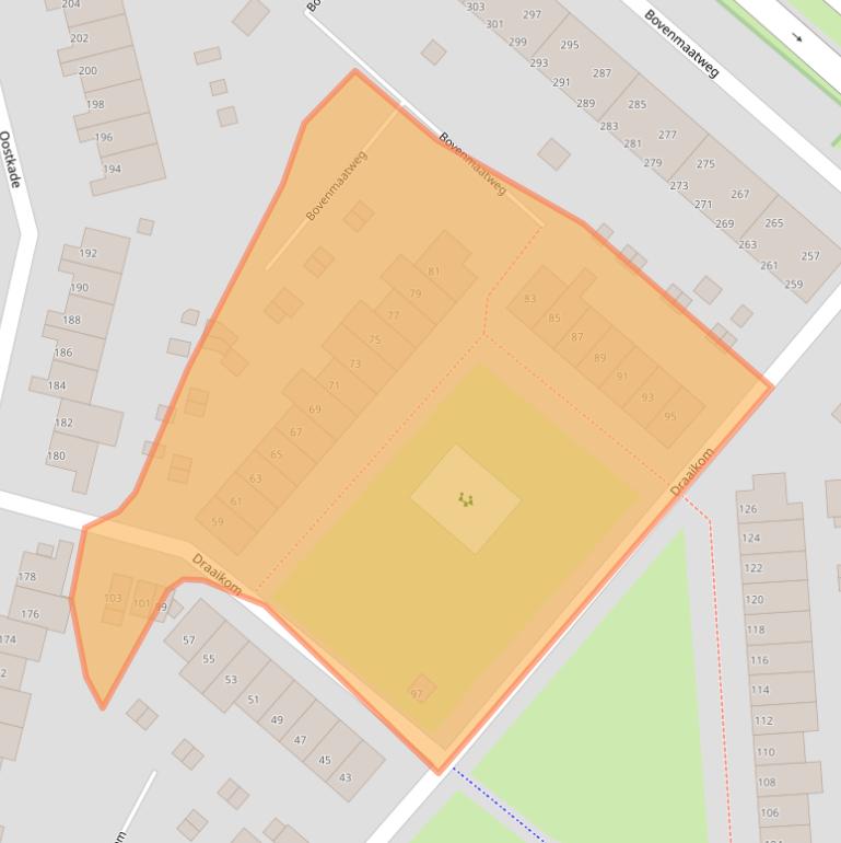 Kaart van postcodegebied 1274NM.