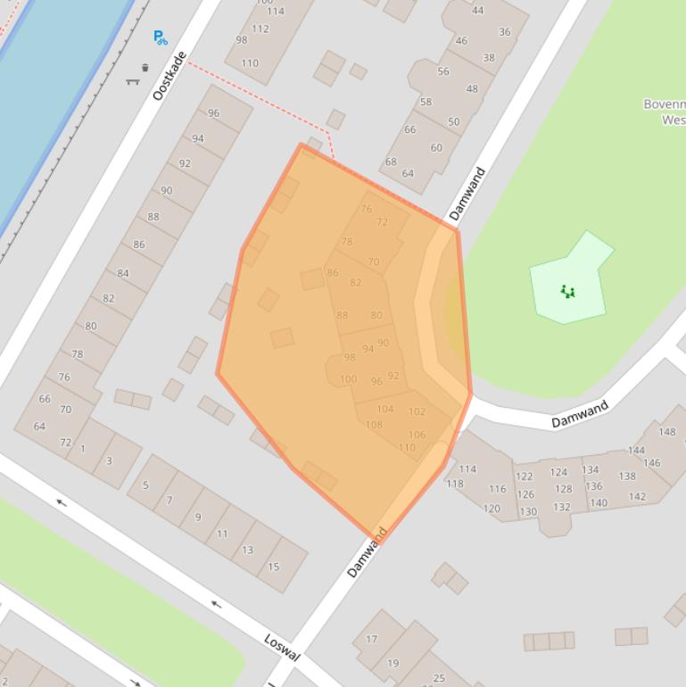 Kaart van postcodegebied 1274PG.