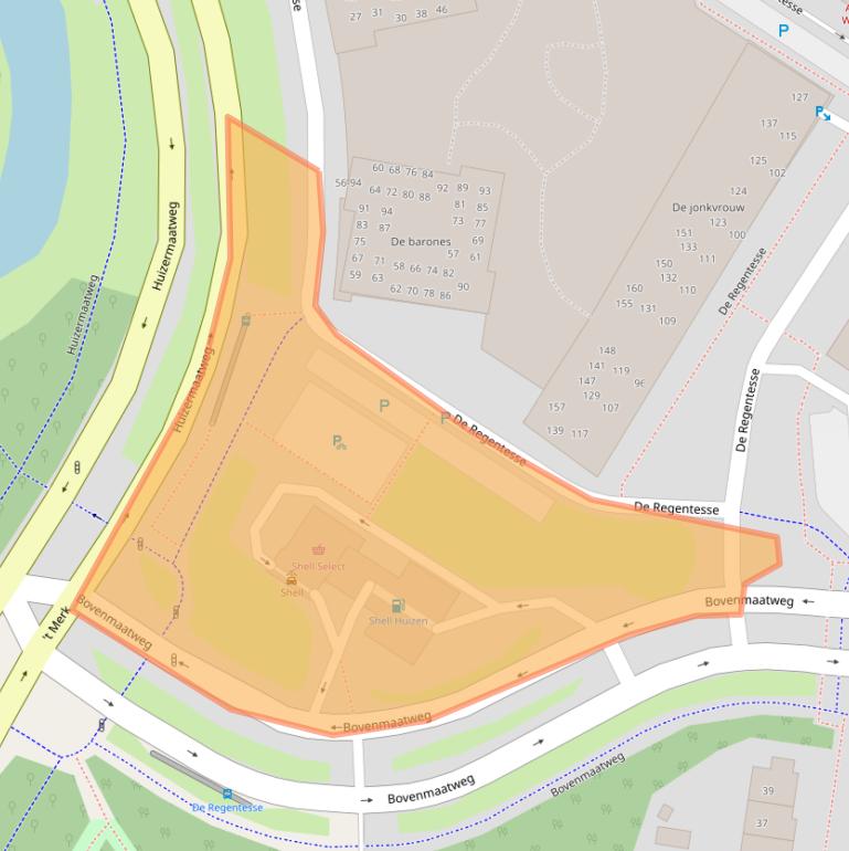 Kaart van postcodegebied 1274RA.