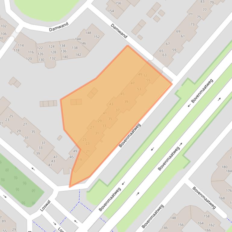 Kaart van postcodegebied 1274RC.