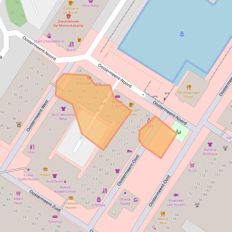 Kaart van postcodegebied 1274SL.