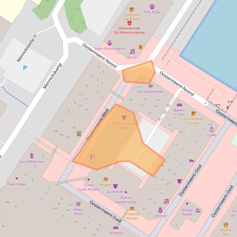 Kaart van postcodegebied 1274SR.