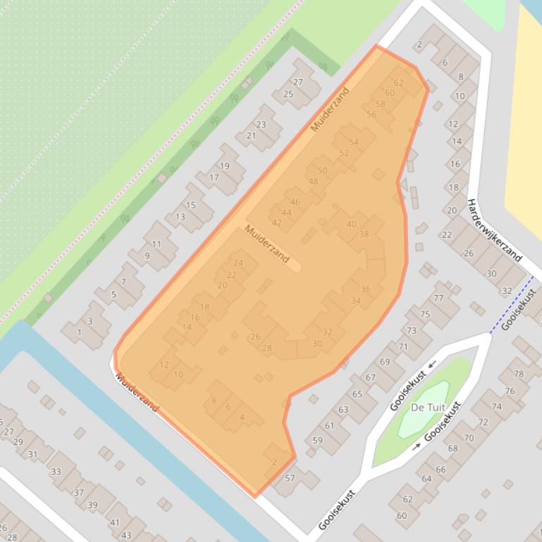 Kaart van postcodegebied 1274TB.