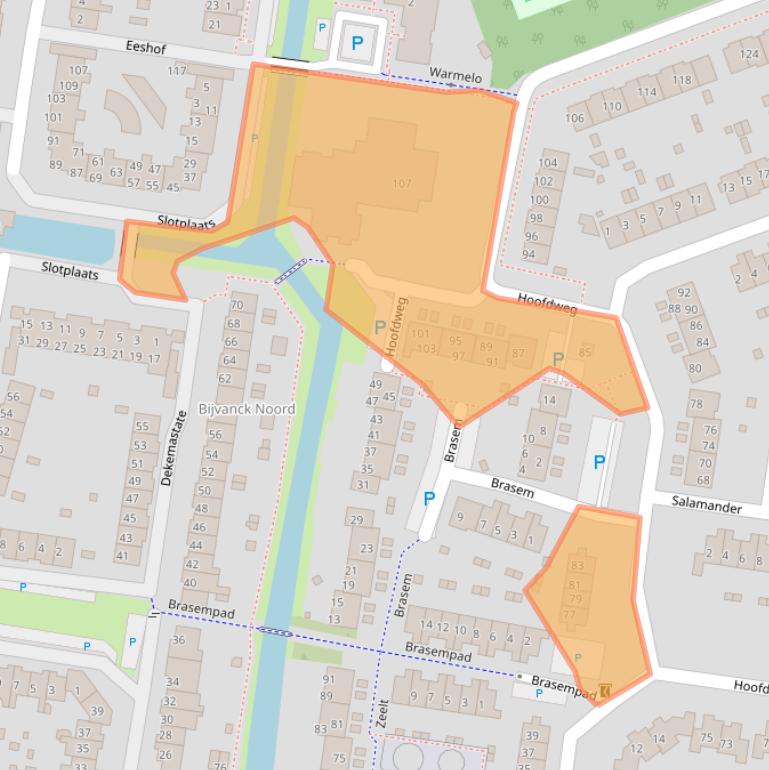 Kaart van postcodegebied 1275AB.