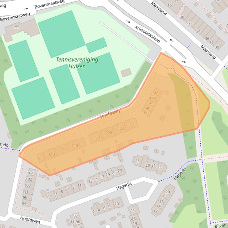 Kaart van postcodegebied 1275AG.