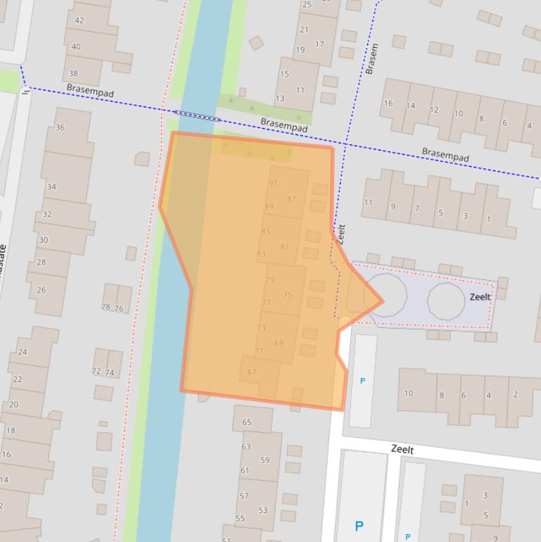 Kaart van postcodegebied 1275AS.