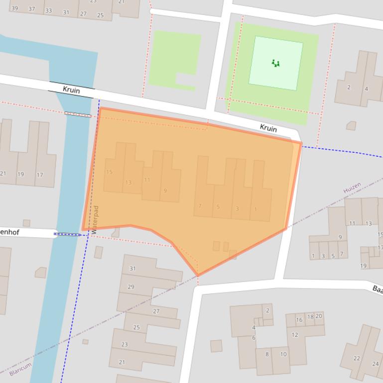 Kaart van postcodegebied 1275AX.