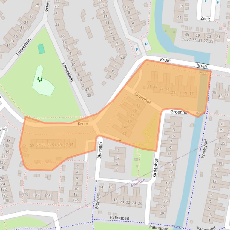 Kaart van postcodegebied 1275AZ.