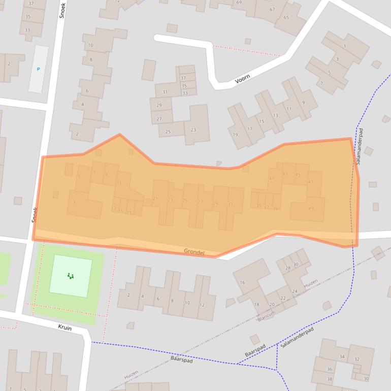 Kaart van postcodegebied 1275BE.