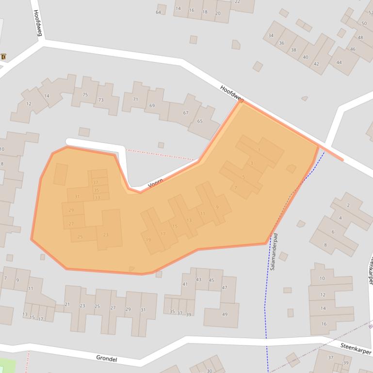 Kaart van postcodegebied 1275BJ.