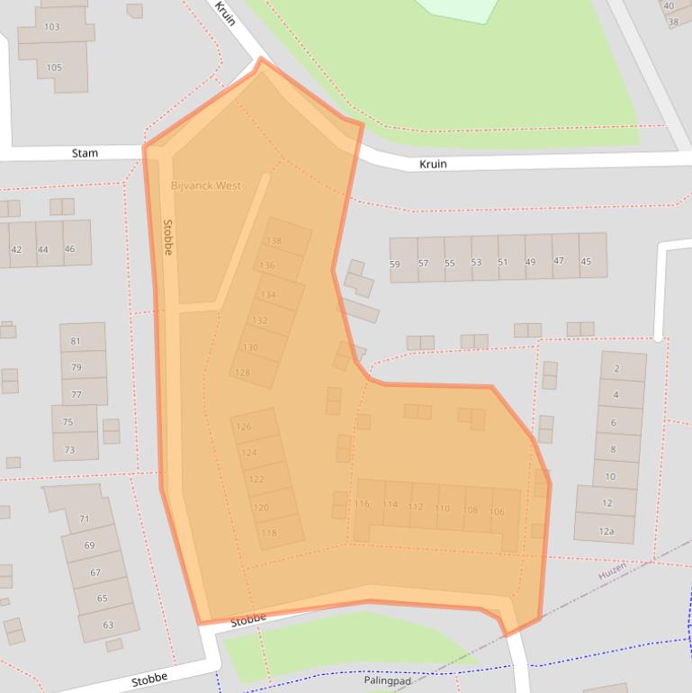 Kaart van postcodegebied 1275CB.