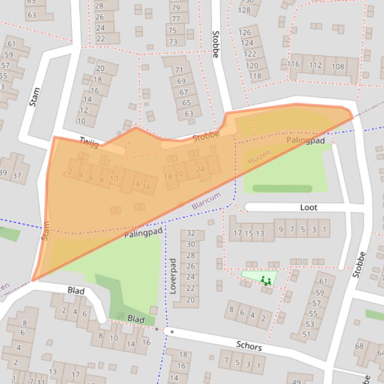 Kaart van postcodegebied 1275CC.