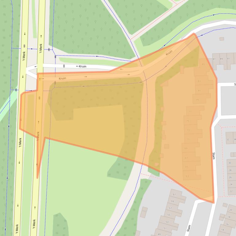 Kaart van postcodegebied 1275CG.
