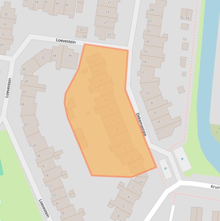 Kaart van postcodegebied 1275CM.