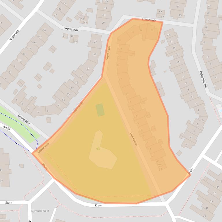 Kaart van postcodegebied 1275CT.