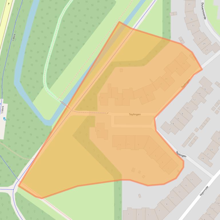 Kaart van postcodegebied 1275CX.