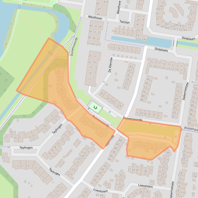 Kaart van postcodegebied 1275DA.