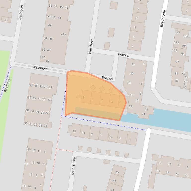 Kaart van postcodegebied 1275DC.