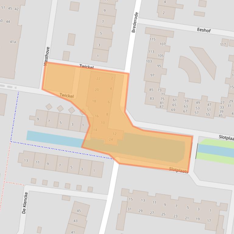 Kaart van postcodegebied 1275DJ.