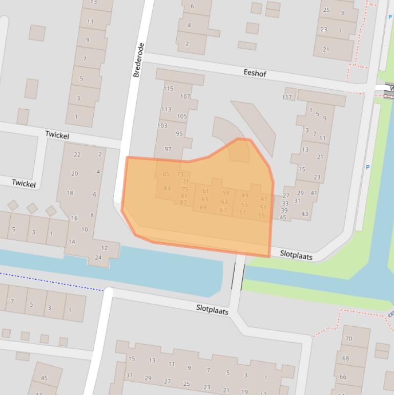 Kaart van postcodegebied 1275DP.