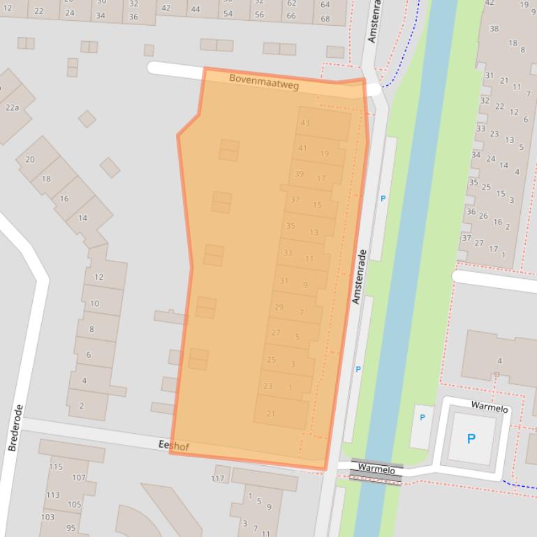 Kaart van postcodegebied 1275DS.