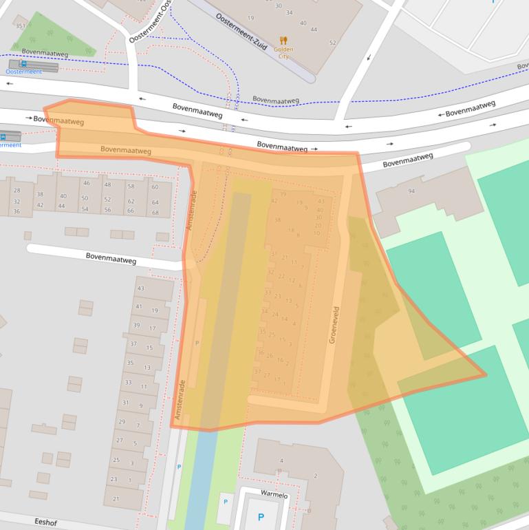 Kaart van postcodegebied 1275DW.