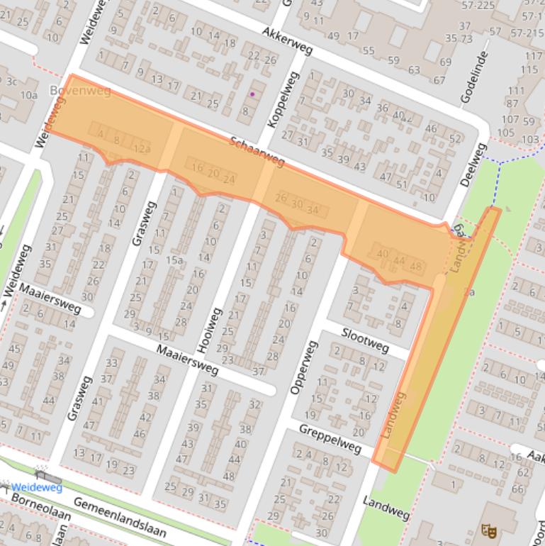 Kaart van postcodegebied 1276AG.