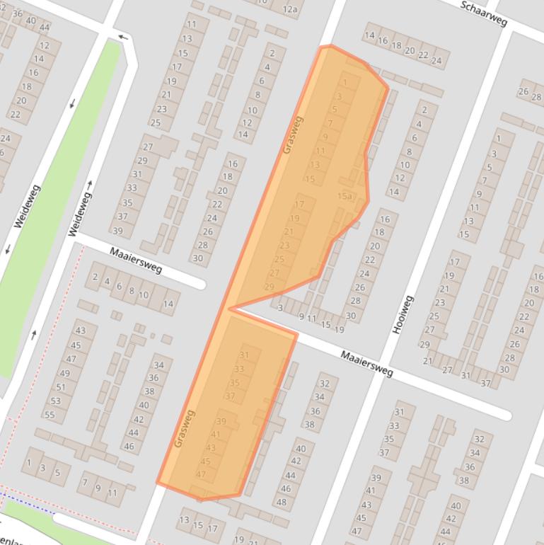 Kaart van postcodegebied 1276AH.