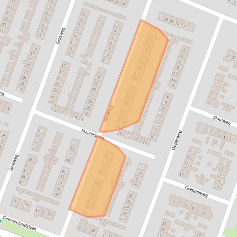 Kaart van postcodegebied 1276AK.