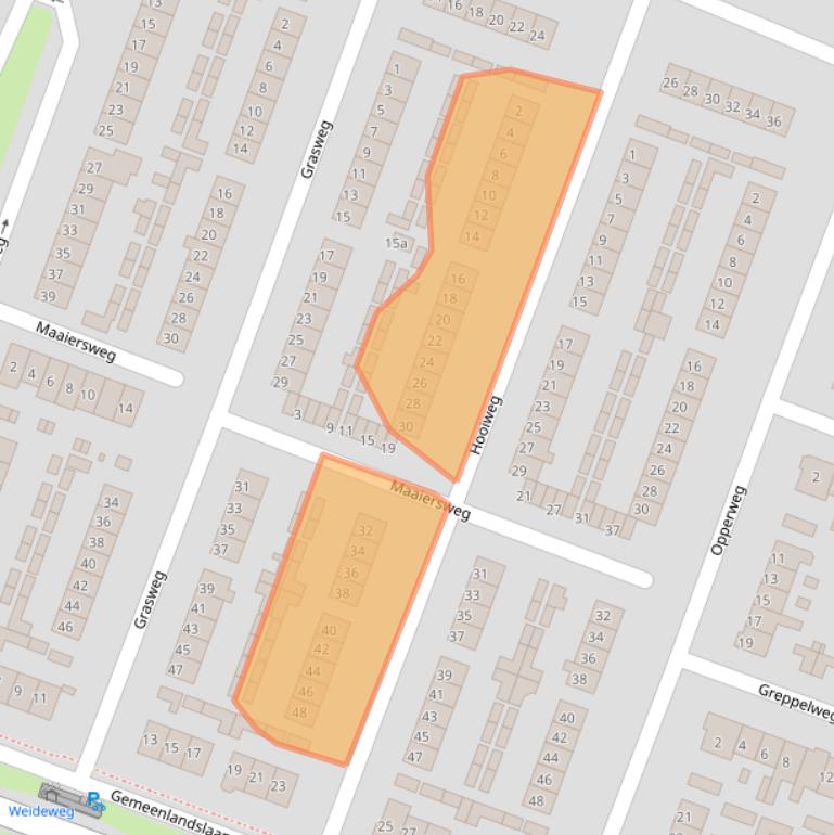 Kaart van postcodegebied 1276AL.