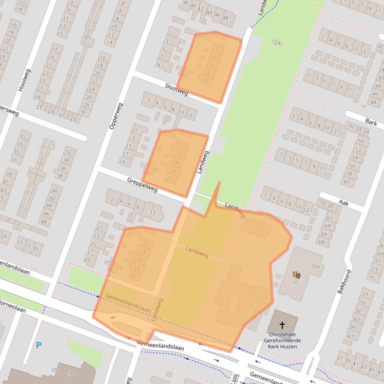 Kaart van postcodegebied 1276AS.