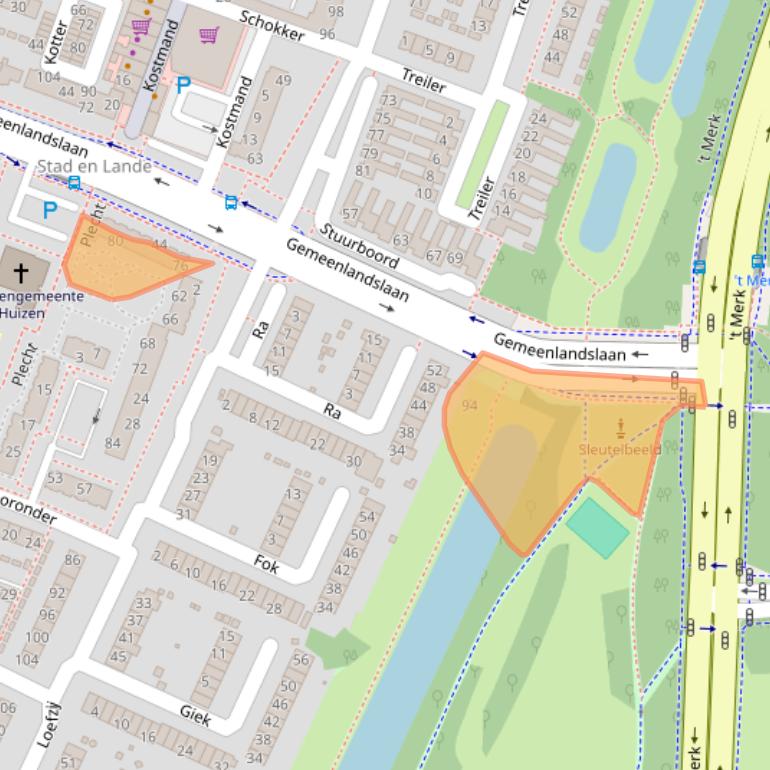 Kaart van postcodegebied 1276AZ.