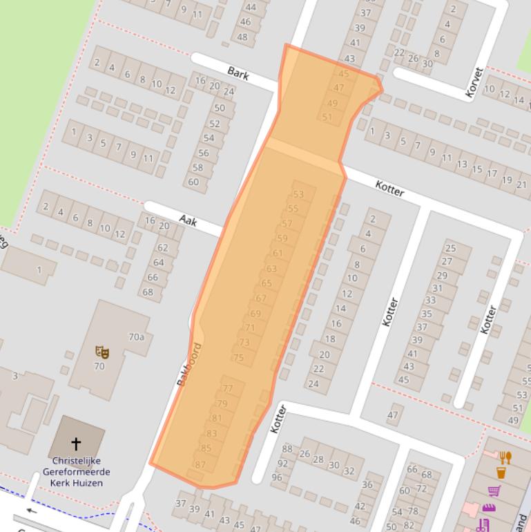 Kaart van postcodegebied 1276BJ.