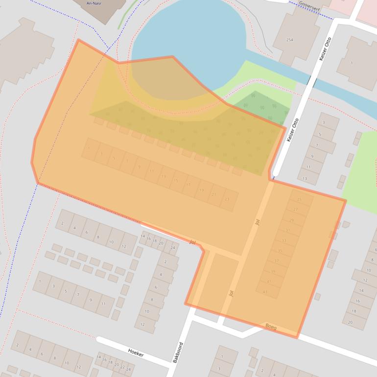 Kaart van postcodegebied 1276BS.