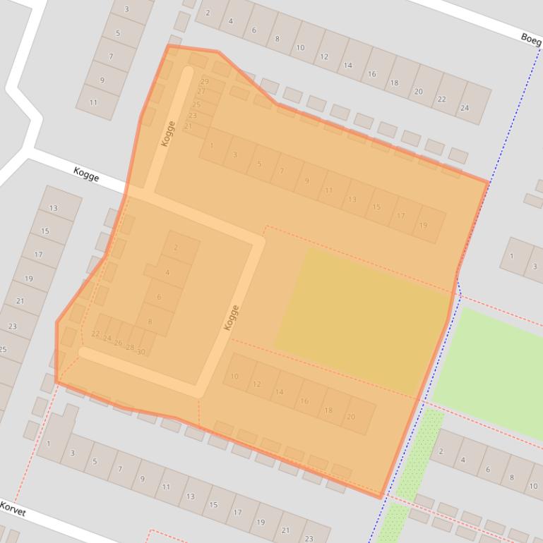 Kaart van postcodegebied 1276BW.