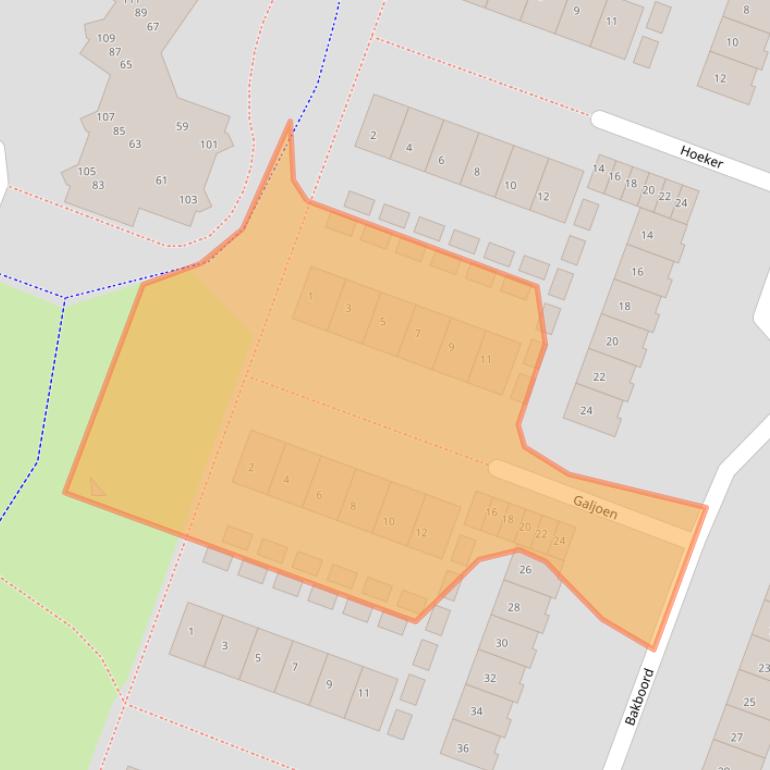Kaart van postcodegebied 1276BX.
