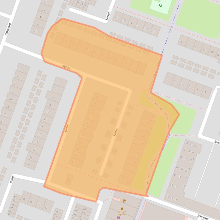 Kaart van postcodegebied 1276CD.