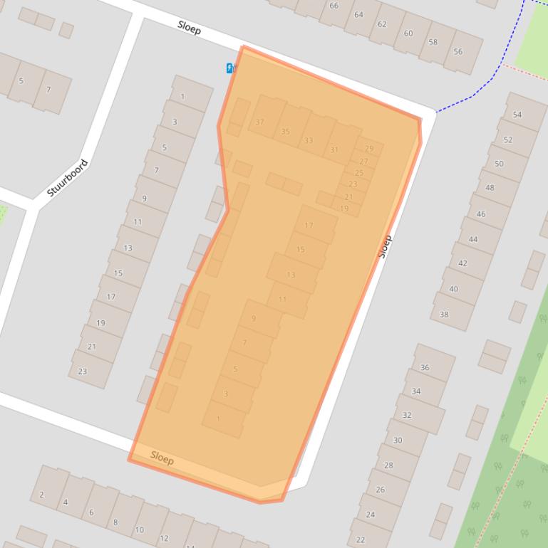 Kaart van postcodegebied 1276CT.