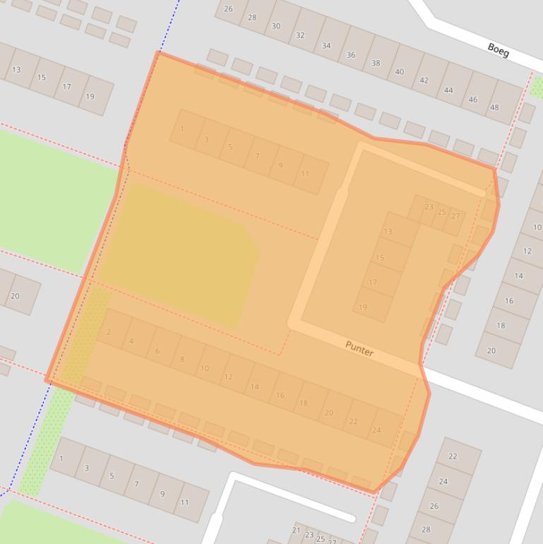 Kaart van postcodegebied 1276CX.