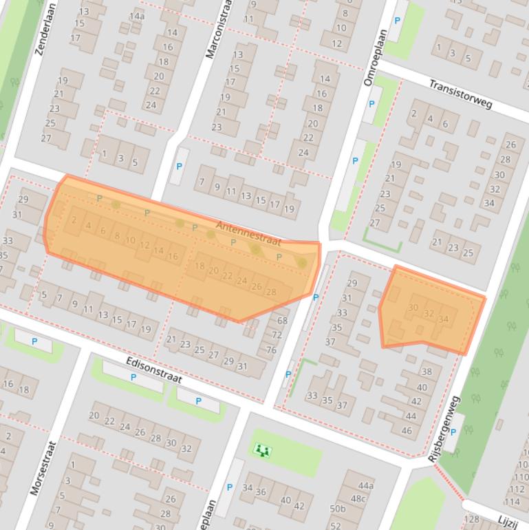 Kaart van postcodegebied 1276ES.