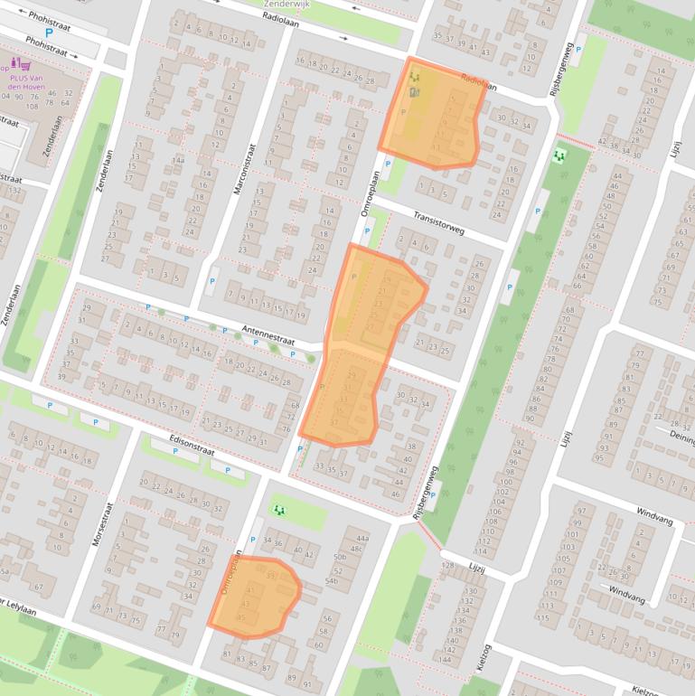 Kaart van postcodegebied 1276EV.
