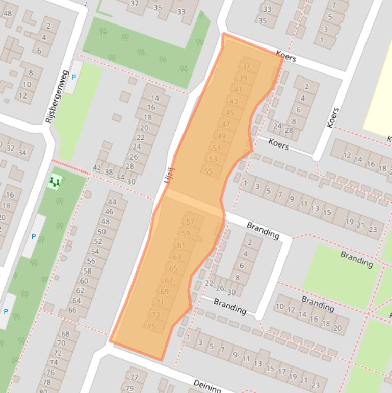 Kaart van postcodegebied 1276GJ.