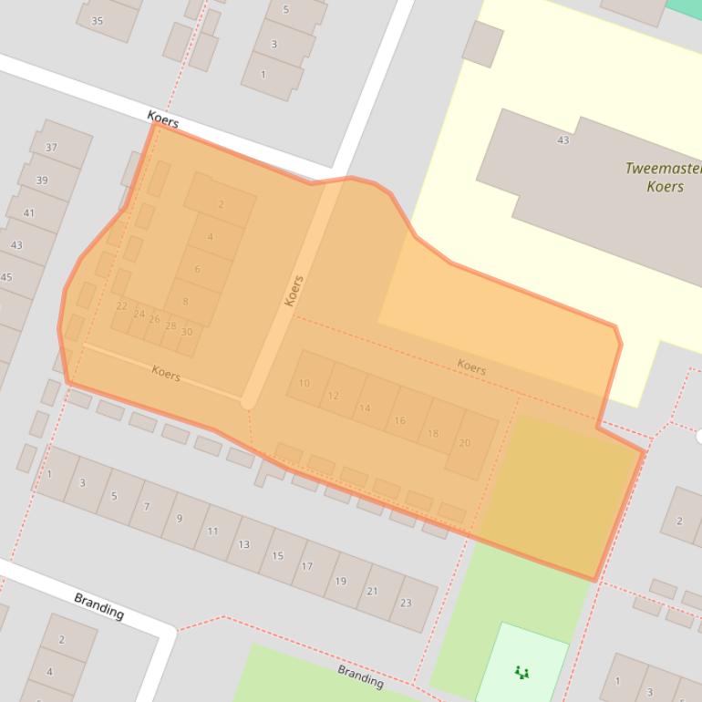 Kaart van postcodegebied 1276GR.